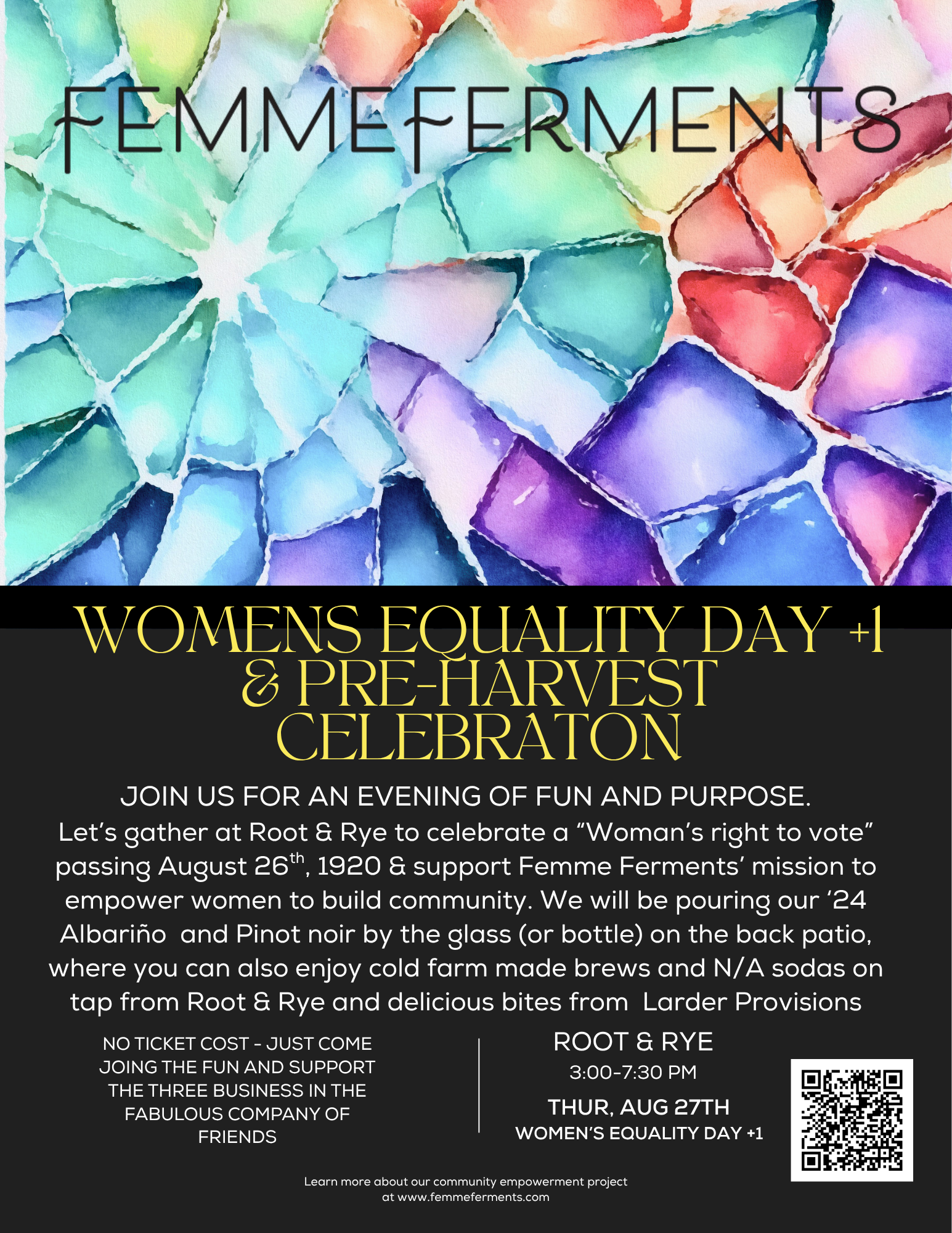 2026 Harvest Party & Women's Equality Day +1 Celebration poster